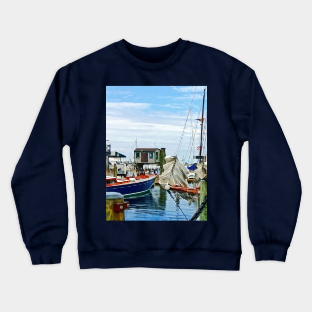 Newport RI - Folded Sails Crewneck Sweatshirt by SusanSavad